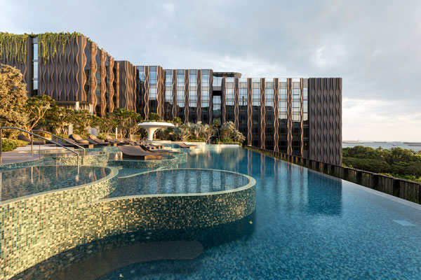 新加坡聖淘沙遨堡酒店的 Pamukkale 無邊際游泳池